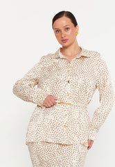 GG3047 Cream Spotted Blouse