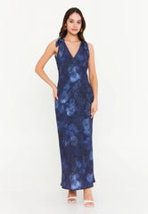 GG3024 Blue Floral Midi Dress