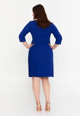 GG3029 Sax Blue Pleated Official Dress