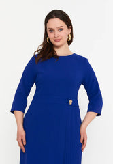 GG3029 Sax Blue Pleated Official Dress