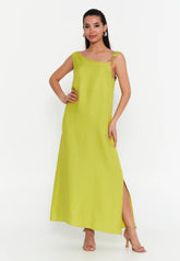 GG3025 Lime Odd Shoulder Maxi