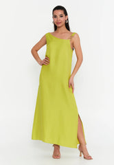 GG3025 Lime Odd Shoulder Maxi