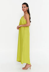 GG3025 Lime Odd Shoulder Maxi
