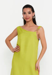 GG3025 Lime Odd Shoulder Maxi