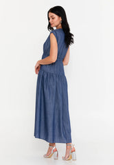GG3022 Blue A-Line Midi Dress