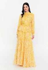 GG3016 Yellow Floral Skirt