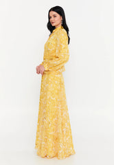 GG3016 Yellow Floral Skirt