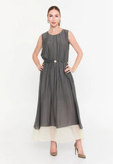 GG3037 Grey Crinkled Midi