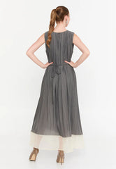 GG3037 Grey Crinkled Midi