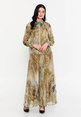 GG3007 Khaki Print Skirt