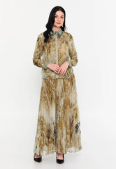 GG3007 Khaki Print Skirt