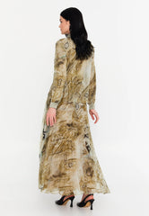 GG3007 Khaki Print Skirt