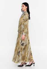 GG3007 Khaki Print Skirt