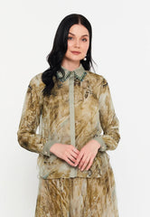 GG3006 Khaki Print Top
