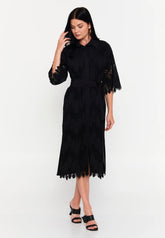 GG3004 Black Lace Midi Dress
