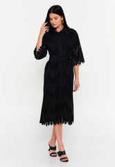 GG3004 Black Lace Midi Dress