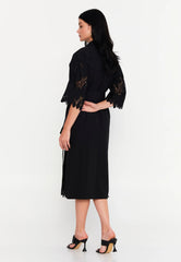 GG3004 Black Lace Midi Dress