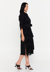 GG3004 Black Lace Midi Dress