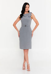 GG3021 Grey Pencil Cut Official Dress