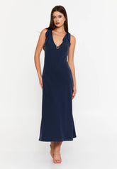 GG3002 Navy Blue Linen Midi