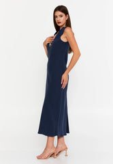 GG3002 Navy Blue Linen Midi