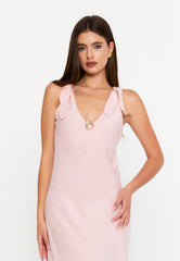 GG3001 Powder Pink Linen Midi