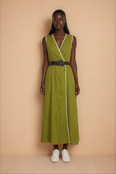 GG2101 Green & White Trim Midi