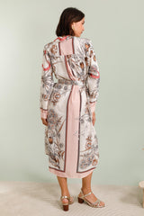 GG1066 Pink Floral Midi Dress