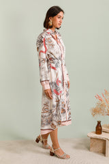 GG1066 Pink Floral Midi Dress