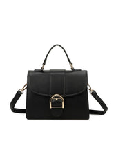 GG1099 Black & Gold Buckle Handbag