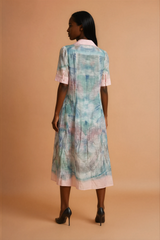 GG2164 Blue & Pink Pastel Midi Dress