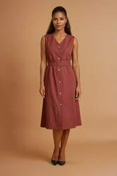 GG2166 Red Sleeveless Midi