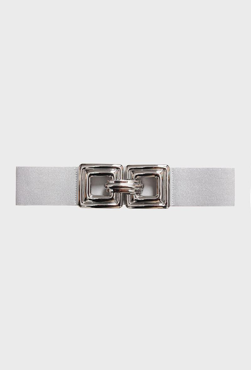H1040 Silver Double Buckle Belt