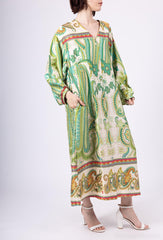 GG1026 Paisley Print Button Free Maxi