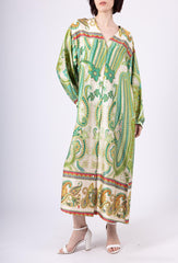 GG1026 Paisley Print Button Free Maxi