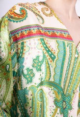 GG1026 Paisley Print Button Free Maxi