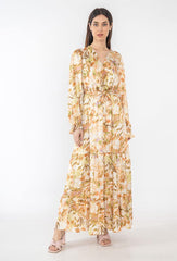GG1029 Golden Flake Print Maxi