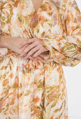 GG1029 Golden Flake Print Maxi