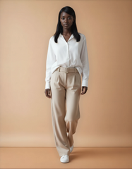 GG2030 Beige High Waist Pants