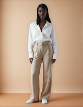 GG2030 Beige High Waist Pants