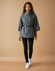 GG2034 Grey Cape Jacket