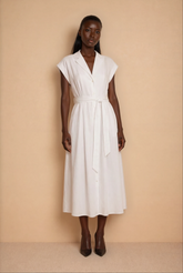 GG2110 White Gold Button Down Midi