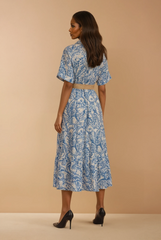 GG2134 Blue & White Floral Dress