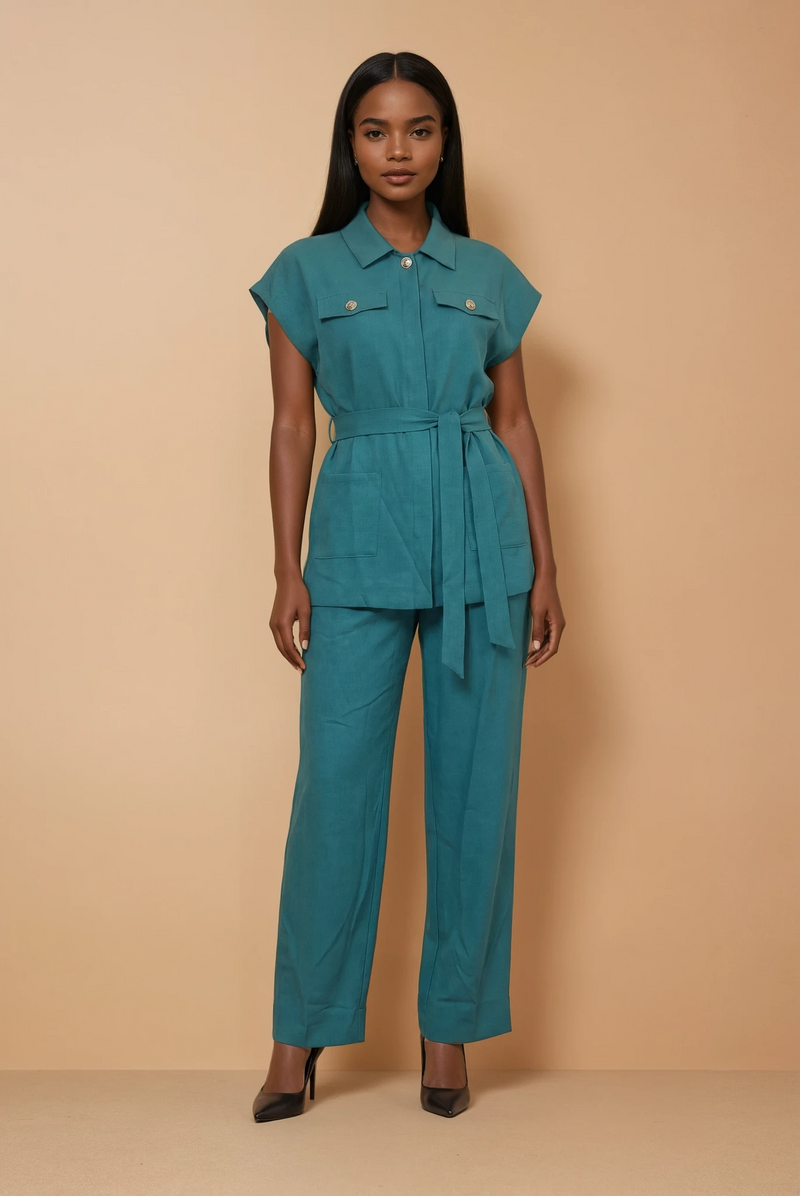 GG2140 Green Sleeveless Jacket
