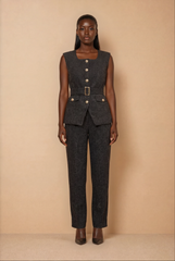 GG2143 Black Tweed Trousers