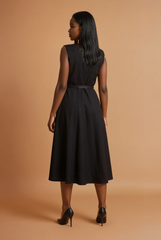 GG2174 Black A-Line Classic Midi