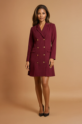 GG3104 Burgundy Blazer Midi