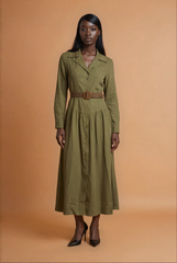 GG3402 Khaki Maxi Dress