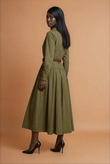 GG3402 Khaki Maxi Dress