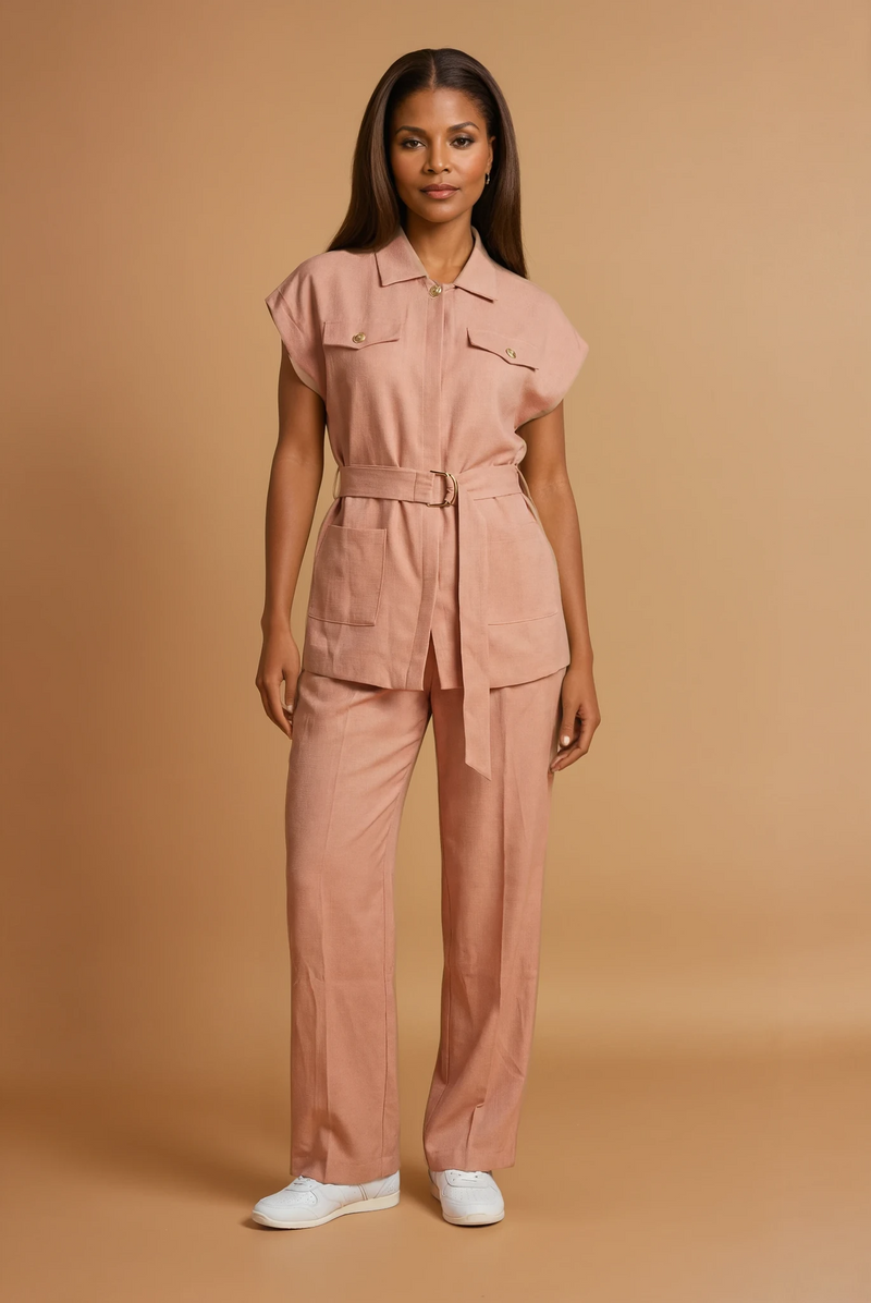 GG3411 Peach Sleeveless Jacket